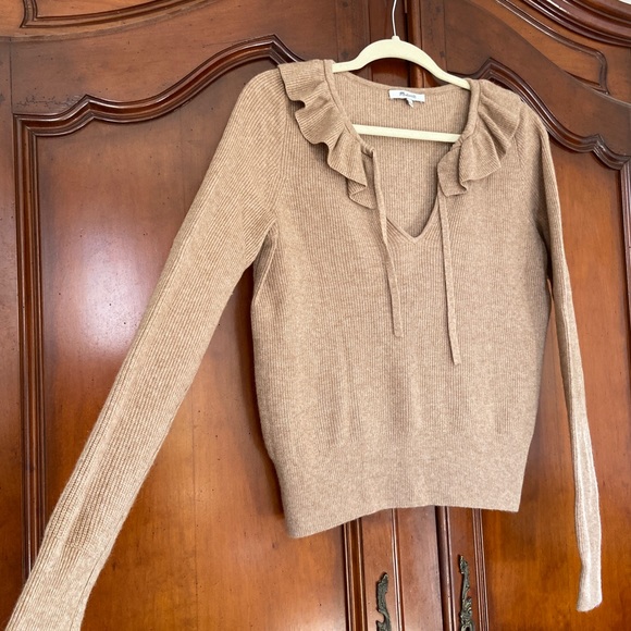 Madewell Tie-Neck Ruffle Pullover Sweater | Size Small - Picture 5 of 11